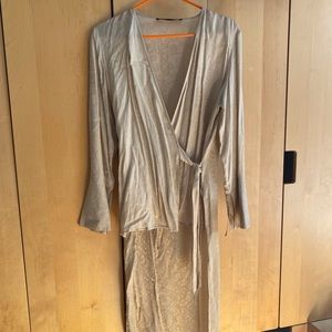 Zara basic high low wrap blouse M, NWT